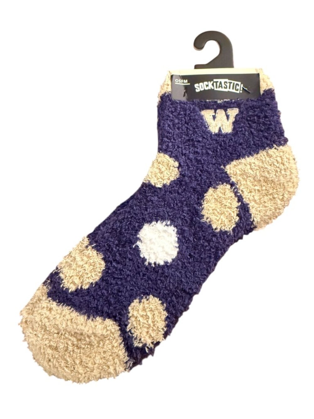 NEW UW University of Washington Cozy Fuzzy Socks, Huskies Purple